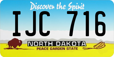 ND license plate IJC716