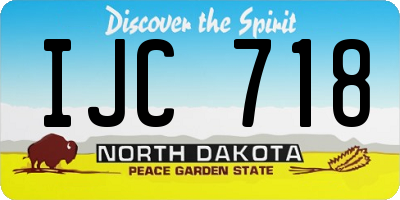ND license plate IJC718