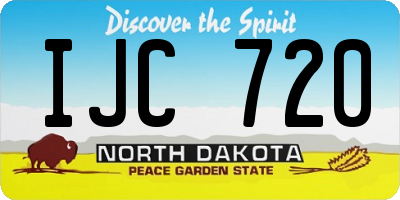 ND license plate IJC720