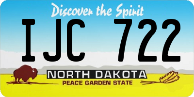 ND license plate IJC722