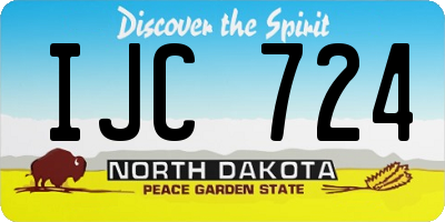 ND license plate IJC724