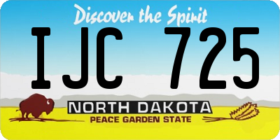 ND license plate IJC725