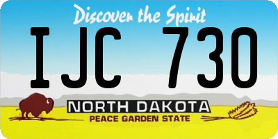 ND license plate IJC730