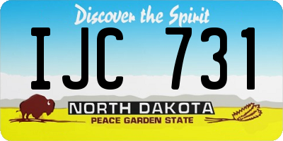 ND license plate IJC731
