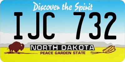 ND license plate IJC732
