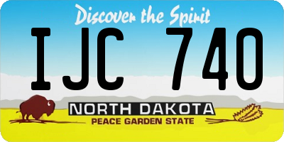 ND license plate IJC740