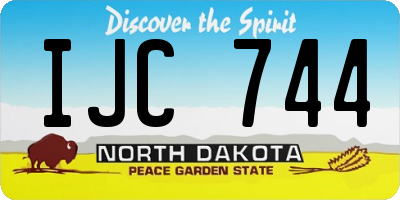 ND license plate IJC744