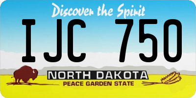 ND license plate IJC750