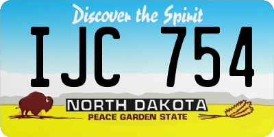 ND license plate IJC754