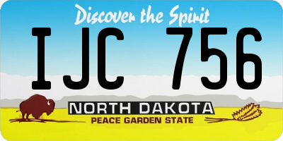 ND license plate IJC756