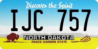 ND license plate IJC757