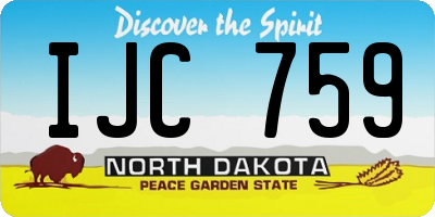 ND license plate IJC759