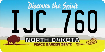 ND license plate IJC760