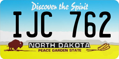 ND license plate IJC762