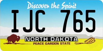 ND license plate IJC765