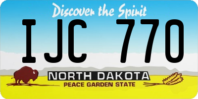 ND license plate IJC770