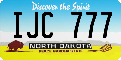 ND license plate IJC777