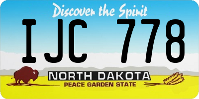 ND license plate IJC778