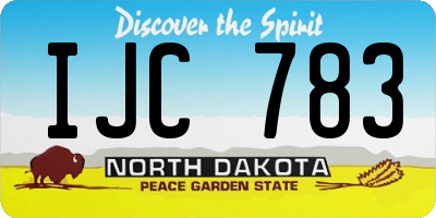 ND license plate IJC783