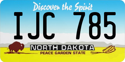 ND license plate IJC785