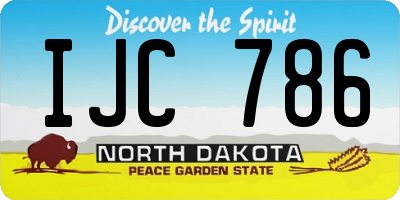 ND license plate IJC786