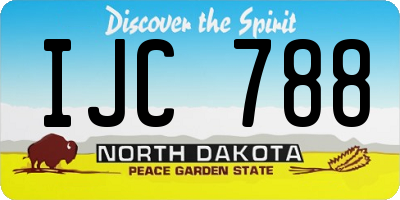 ND license plate IJC788