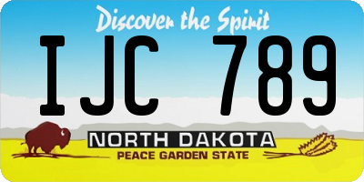ND license plate IJC789