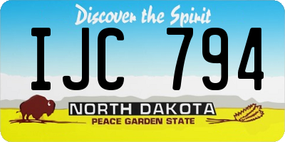 ND license plate IJC794
