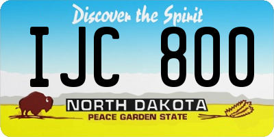 ND license plate IJC800