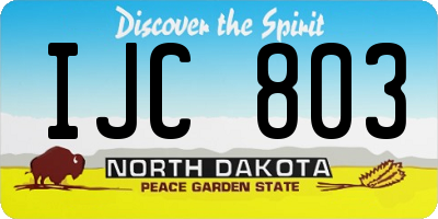 ND license plate IJC803
