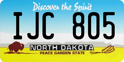 ND license plate IJC805