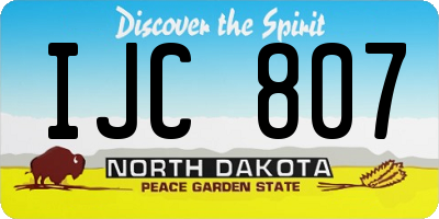 ND license plate IJC807