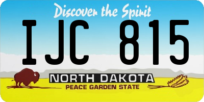 ND license plate IJC815