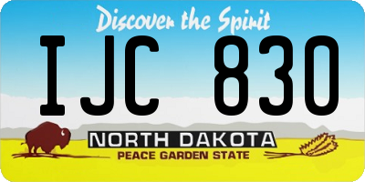 ND license plate IJC830