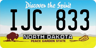 ND license plate IJC833