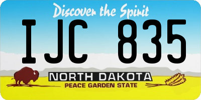 ND license plate IJC835