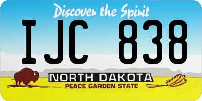 ND license plate IJC838