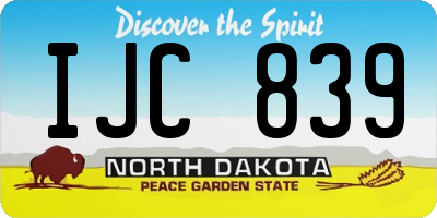 ND license plate IJC839