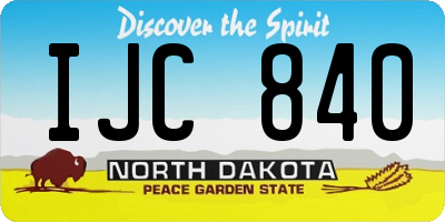ND license plate IJC840