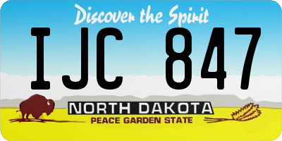 ND license plate IJC847