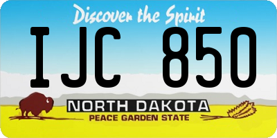 ND license plate IJC850