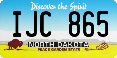 ND license plate IJC865