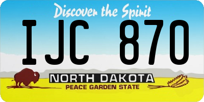 ND license plate IJC870