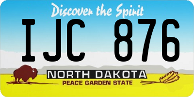 ND license plate IJC876