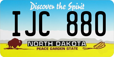 ND license plate IJC880