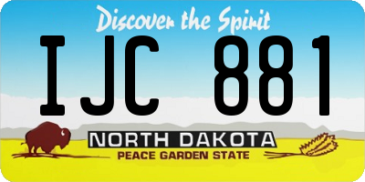 ND license plate IJC881