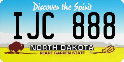 ND license plate IJC888