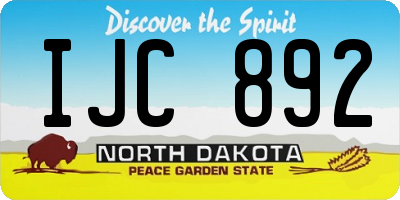 ND license plate IJC892