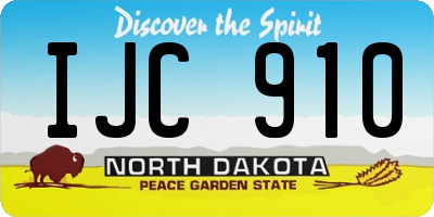 ND license plate IJC910