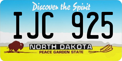 ND license plate IJC925